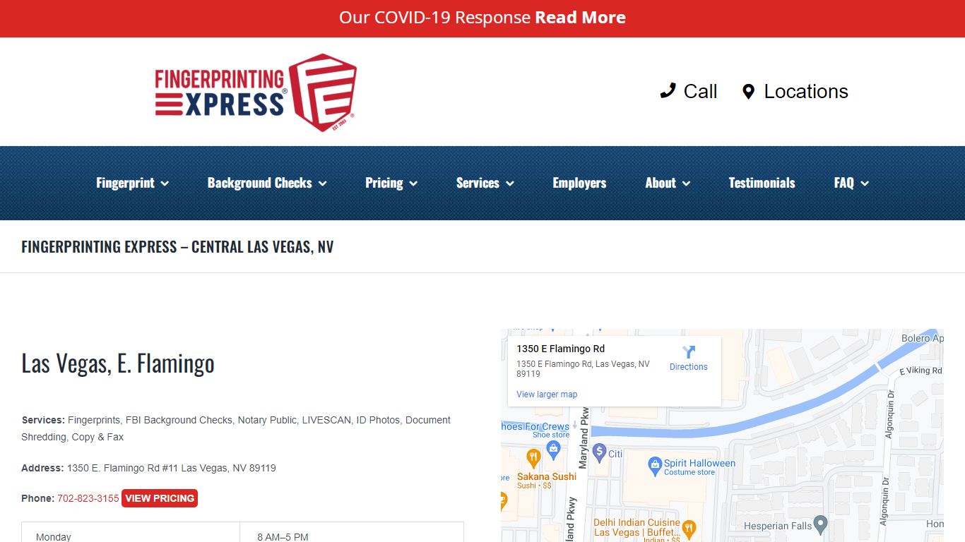 FINGERPRINTING EXPRESS – CENTRAL LAS VEGAS, NV